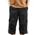 thumbnail image 1 of Elastic Shorts For Men Workout Mens Shorts Mens Shorts Long Cargo Shorts Cotton Elastic Waist Below Knee Hiking Short Casual Summer Outdoor Athletic Work Short, 1 of 7