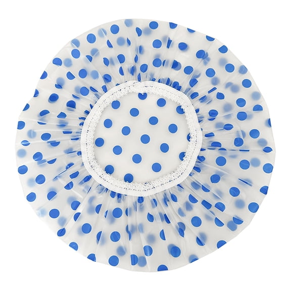 Elastic Shower Cap with Waterproof Plastic Material, Reusable Bath Hat for Spa and Salon, Large Size Hair Cover for Daily Use (Blue)