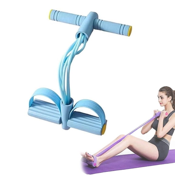 Elastic Sit up Pull Rope, Pedal Resistance Bands with Handles Upgrade 6-Tubes Multifunction Tension Rope Foot Pedal Resistance Band At Home Workout Equipment for Abdomen, Waist, Arm, Leg