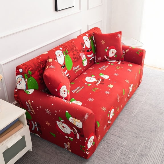Elastic Sofa Cover 3 Seater Milk Silk, Full Wrap Stretch for 195-230cm Couch, Printed Pattern for All Season Protection, Machine Washable Slipcover for Living Room