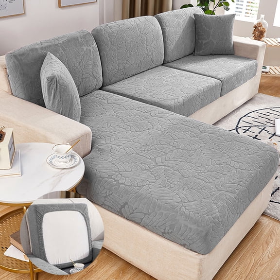 Elastic Sofa Cover Cushion Cover Sofa Cover Full Cover Cloth Sofa Cushion Cover 1Pc No. 4 Enlarged Single Width 65-85Cm*Length 65-85Cm*Height 5-20Cm Silver,1×Sofa Cover