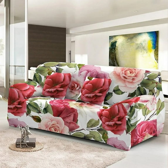 Elastic Sofa Cover For Living Room Stretch Combination Slipcovers Flowers Printed Sectional Couch Covers 1/2/3/4 Seater