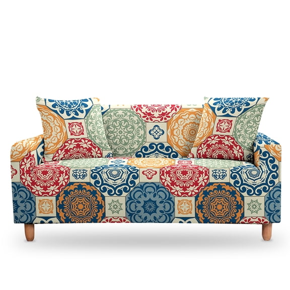 Elastic Sofa Cover for Living Room Armchair Slipcovers 3 Seaters Stretch Sofa Cushion Cover Colorful Mandala Housse De Chaise
