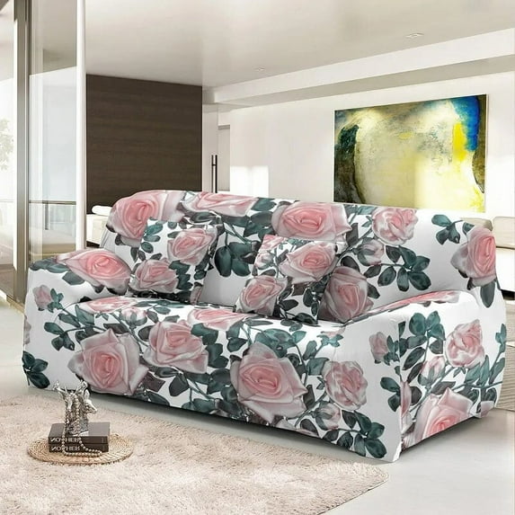 Elastic Sofa Covers For Living Room Dust Proof Flowers Print Couch Cover All-cover Washable 1/2/3/4 Seater Slipcovers