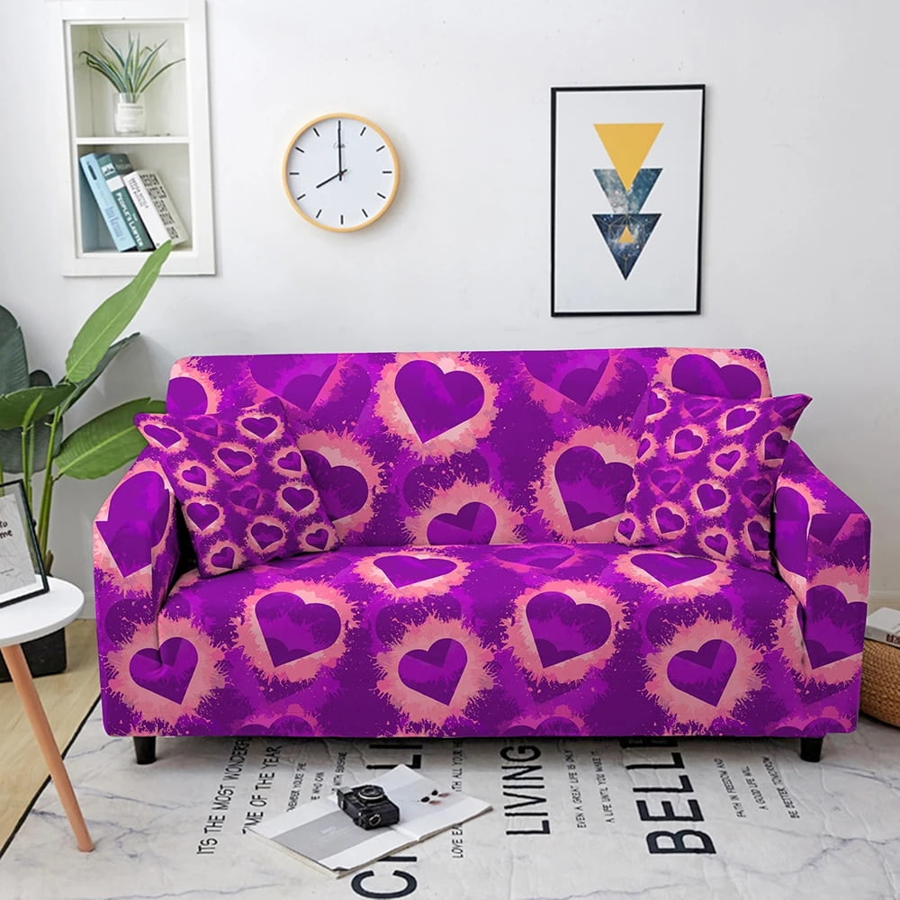 Elastic Sofa Covers for Living Room Love Heart Pattern Stretch