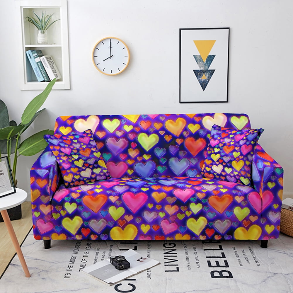 Elastic Sofa Covers for Living Room Love Heart Pattern Stretch