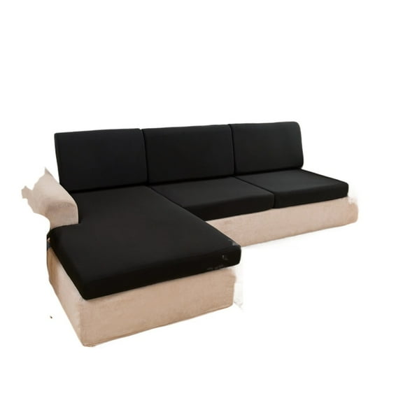 Elastic Solid Sofa Seat Cover Elastic Sofa Cushion Cover Sofa Cover L-shaped Grooved Polyester Armrest Seat Cover