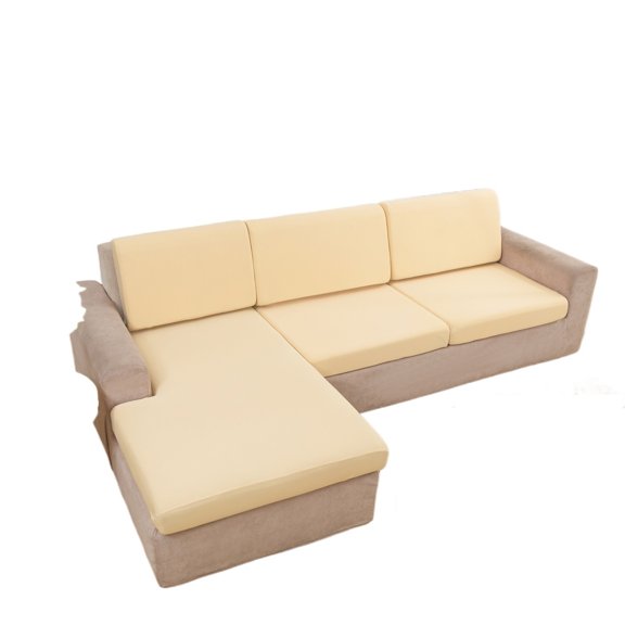 Elastic Solid Sofa Seat Cover Elastic Sofa Cushion Cover Sofa Cover L-shaped Grooved Polyester Armrest Seat Cover