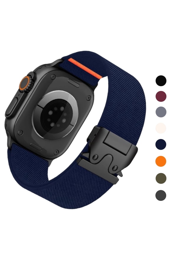 Elastic Sport Band for Apple Watch Ultra 2 Band for Men, Adjustable Parachute Buckle Nylon Strap for iWatch Series iWatch 49mm(Ultra), 46mm(Series 10), 45mm(9/8/7), 44mm(SE2/SE/6/5/4), 42mm(3/2/1)