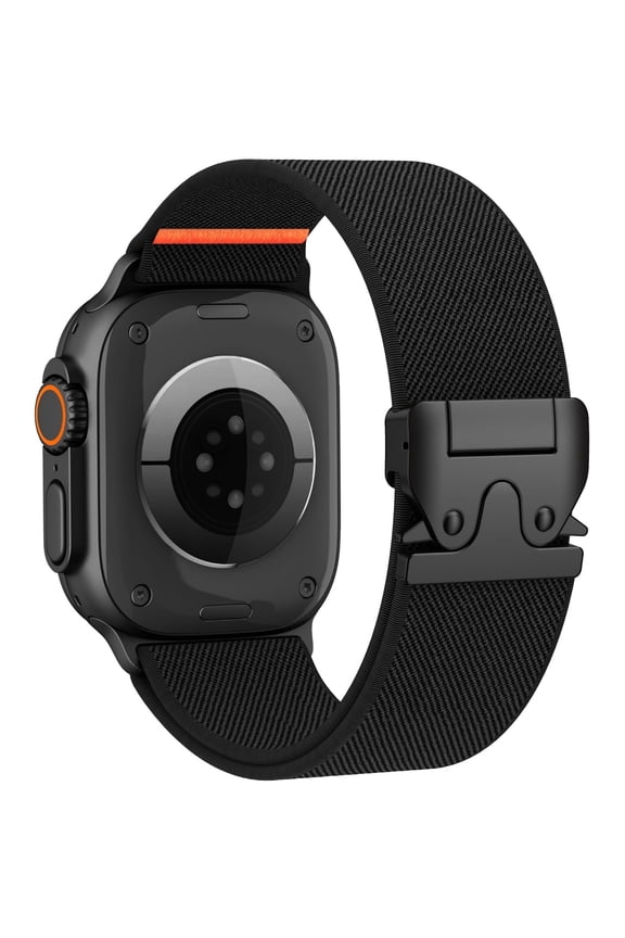 Elastic Sport Band for Apple Watch Ultra 2 Band for Men, Adjustable Parachute Buckle Nylon Strap for iWatch Series iWatch 49mm(Ultra), 46mm(Series 10), 45mm(9/8/7), 44mm(SE2/SE/6/5/4), 42mm(3/2/1)