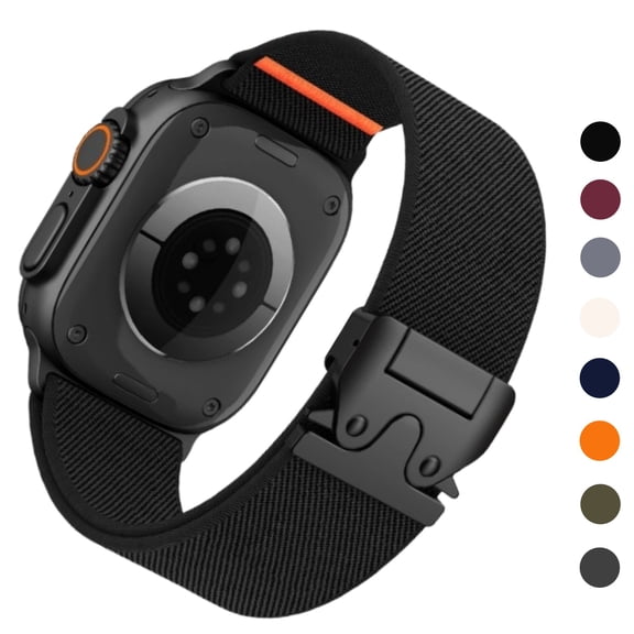 Elastic Sport Band for Apple Watch Ultra 2 Band for Men, Adjustable Parachute Buckle Nylon Strap for iWatch Series iWatch 49mm(Ultra), 46mm(Series 10), 45mm(9/8/7), 44mm(SE2/SE/6/5/4), 42mm(3/2/1)
