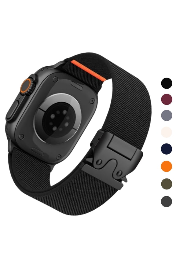 Elastic Sport Band for Apple Watch Ultra 2 Band for Men, Adjustable Parachute Buckle Nylon Strap for iWatch Series iWatch 49mm(Ultra), 46mm(Series 10), 45mm(9/8/7), 44mm(SE2/SE/6/5/4), 42mm(3/2/1)