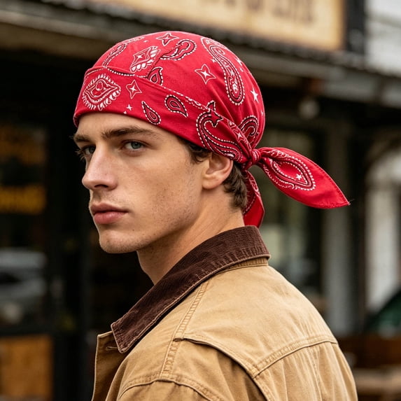Elastic Sports Headwrap Bandana, Moisture Wicking Breathable Head Cap, Lightweight Outdoor Headwear for Hiking, Camping, Cycling and Daily Outdoor Activities (Watermelon Red - 22in W)