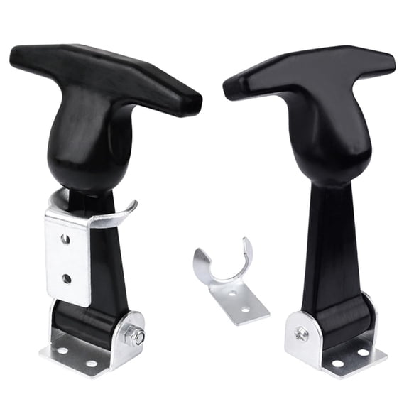 Elastic Stainless Steel Rubber Hood Catch - Flexible T-Handle Hasp Rubber Flexible Draw Latches with Brackets