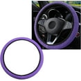 thumbnail image 1 of Elastic Steering Wheel Cover, 15"×15" Comfy Breathable Stretch Steering Wheel Protector, Ice-Silk Cloth Polyester Steering Wheel Cover for Men Women, Car Accessories, Purple, 1 of 4