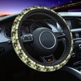 thumbnail image 1 of Elastic Steering Wheel Cover, Hawaiian Style Black Green Stretch Thickening Car Steering Wheel Cover Women Men, Steering Wheel Protector Universal 15 in, 1 of 7