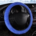 thumbnail image 1 of Elastic Steering Wheel Cover with Soft Plush Surface, Stretch on No Inner Ring Design for Four Season Driving Comfort in Cars, Hatchbacks and Family SUVs(Blue), 1 of 9