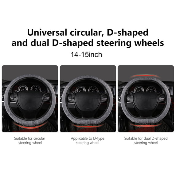Elastic Steering Wheel Cover with Soft Plush Surface, Stretch on No Inner Ring Design for Four Season Driving Comfort in Cars, Hatchbacks and Family SUVs(Watermelon Red)