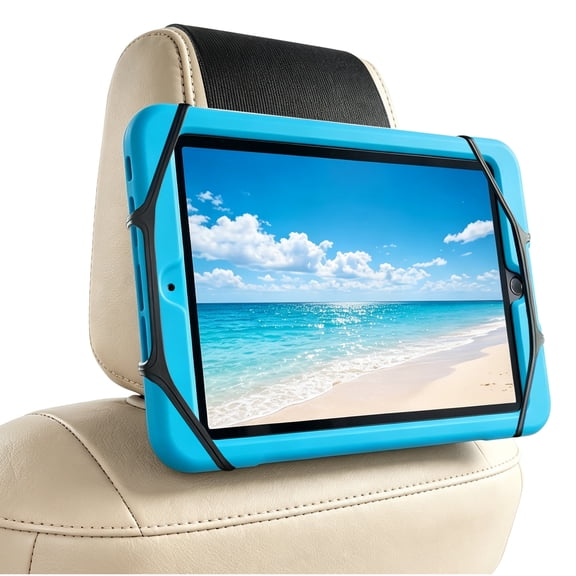 CreaDream Tablet Holder for Car, Upgraded iPad Holder for Car Mount Headrest, iPad Mount Back Seat for Kids with Anti-Slip Strap, Silicone Holding Net/Fits All 7-12.9'' Tablets