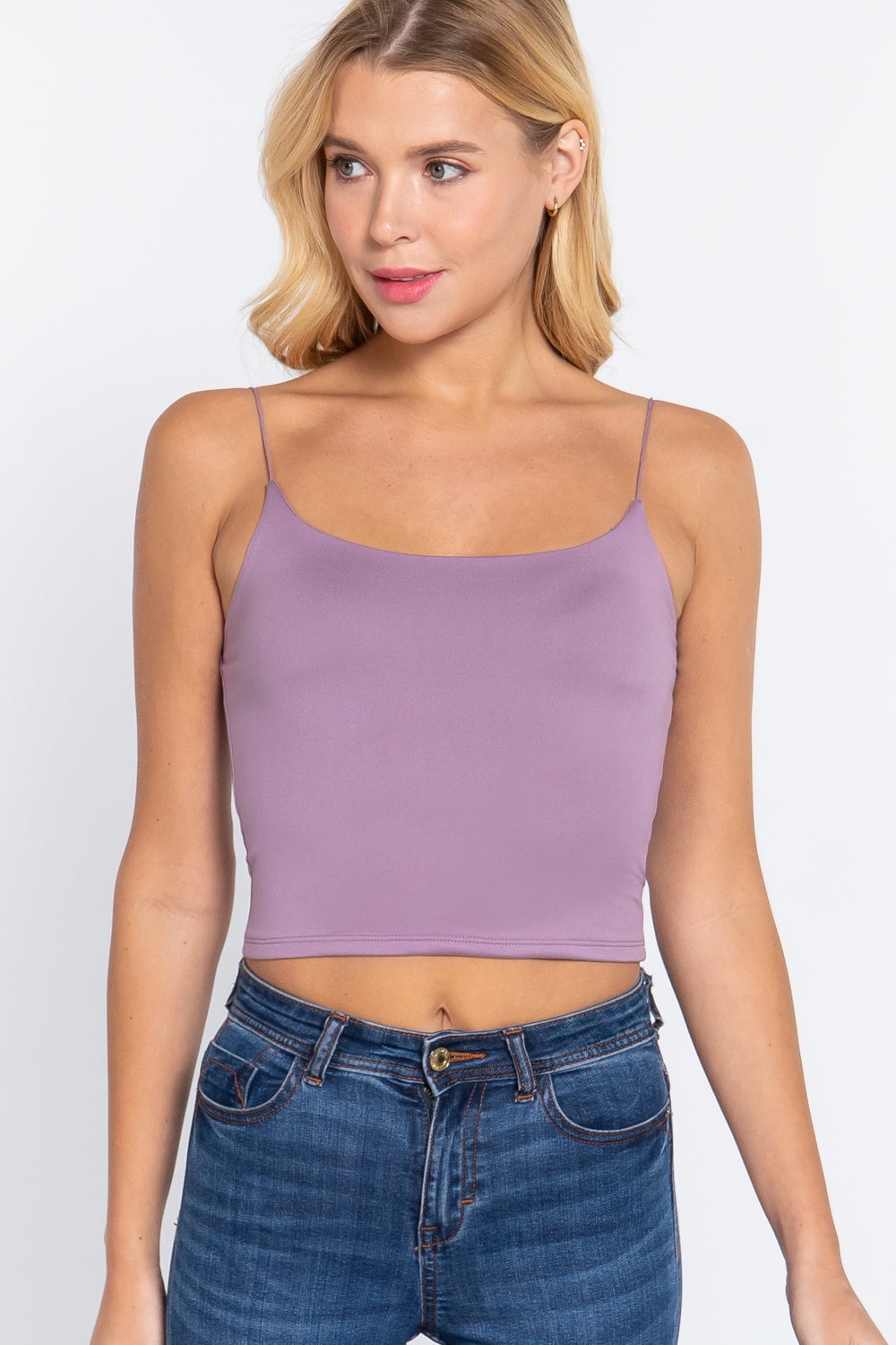 Lavender spaghetti top strap top