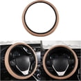 thumbnail image 1 of Elastic Stretch Car Steering Wheel Cover, Breathable Microfiber Ice Silk Vehicle Steering Wheel Protector for 15 Inch, Anti-Slip Auto Interior Accessories Universal for SUV, Truck, RV, Beige, 1 of 5