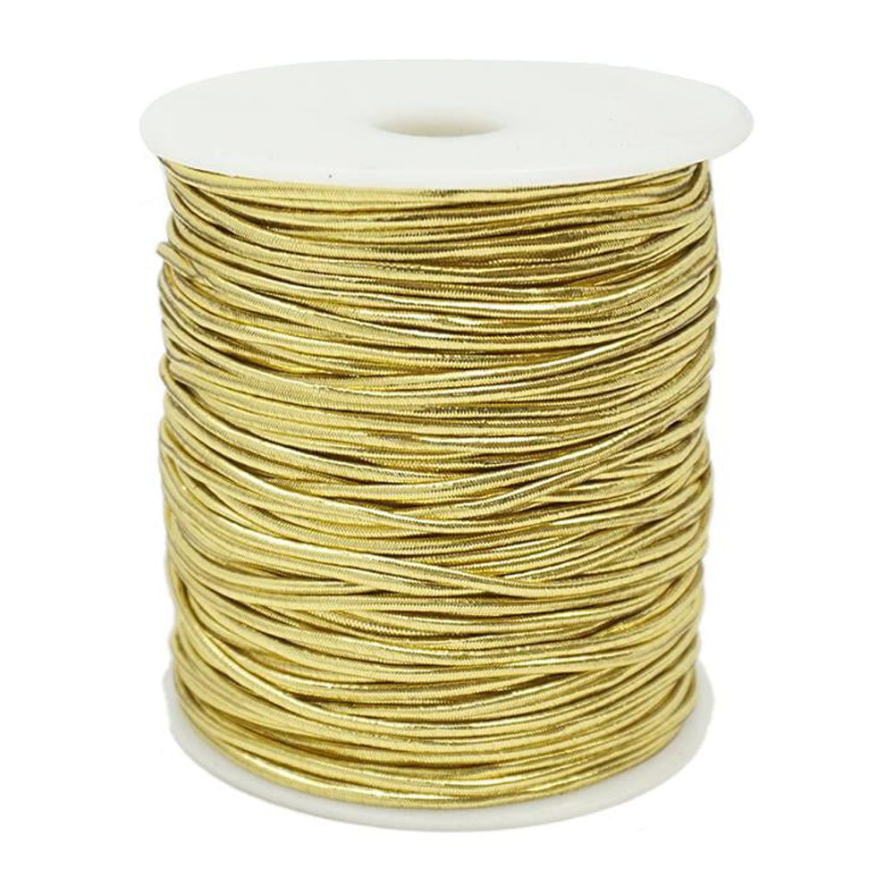 Elastic Stretch Jewelry Cord, Gold, 1.5mm, 100Yard