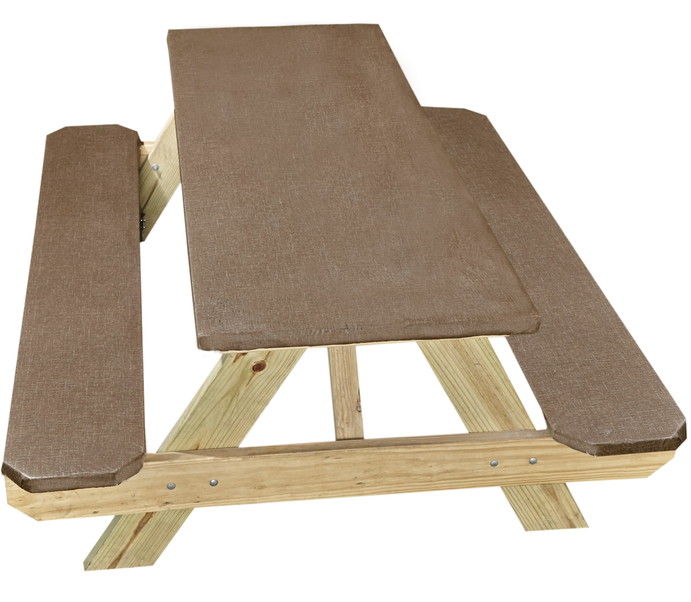 Elastic Stretch Picnic Table Cover with Seat Covers Chocolate 3 Pieces