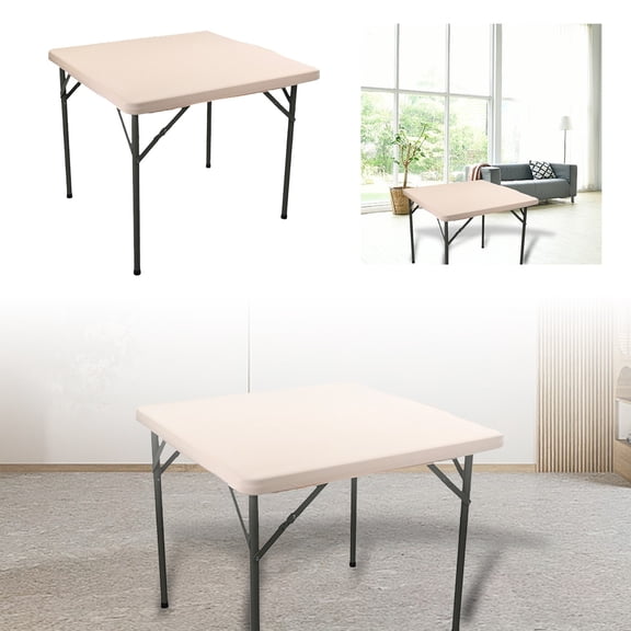 Elastic Stretch Polyester Square Table Cover Stain Resistant Washable Protector for Indoor Outdoor Party