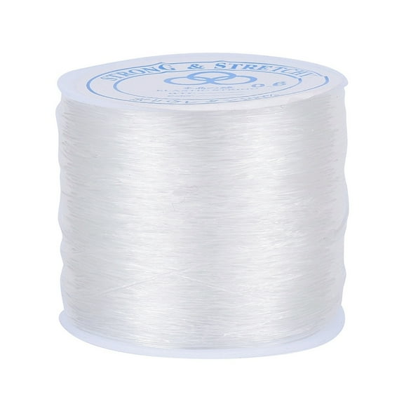Elastic Stretch Polyester String Cord Jewelry Making Bracelet Beading Thread Clear 0.6mm about 109.36 yards(100m)/roll