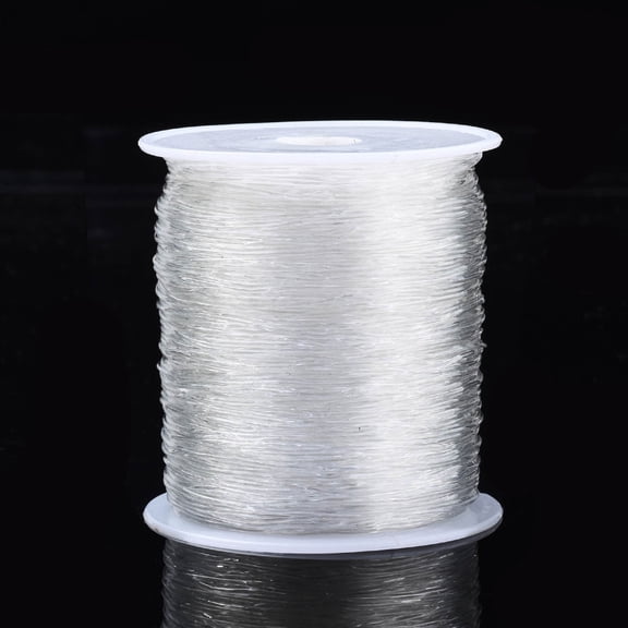 Elastic Stretch Polyester String Cord Jewelry Making Bracelet Beading Thread Clear 0.7mm 109.36 yards(100m)/roll