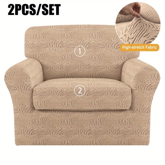 Elastic Stretch Sofa Cover, Machine-Washable Pet-Proof Furniture Protector, Suitable for 1/2/3-Seater Living Room Sofas with Removable Cushions