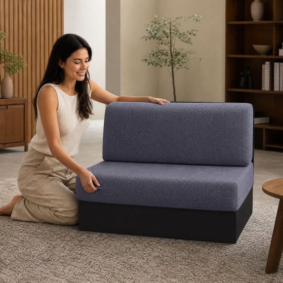 Elastic Stretch Sofa Seat & Back Cushion Cover Polyester & Spandex Full Wrap Furniture Guard Multi Neutral Tones For Living Room Bench Sofa ishment Decor.Gray 1