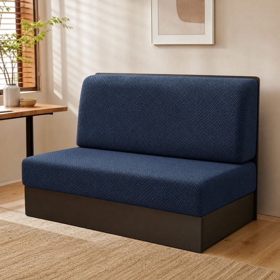 Elastic Stretch Sofa Seat & Back Cushion Cover Polyester & Spandex Full Wrap Furniture Guard Multi Neutral Tones For Living Room Bench Sofa ishment Decor.Navy