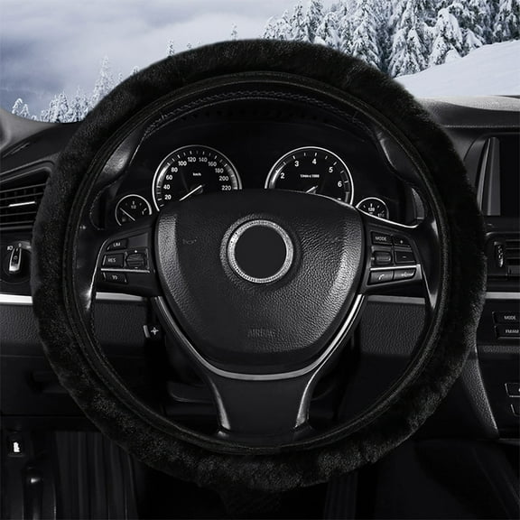 Elastic Stretch Steering Wheel Cover Soft Warm Non-Slip Car Wheel Protector Universal Fit 14-15 Inches Comfort Grip and Interior Car Decoration Accessory