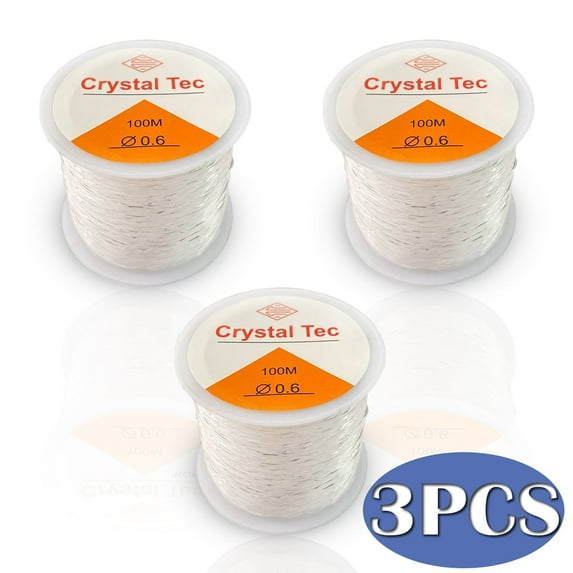 Elastic String 0.6mm Crystal String Cord for DIY Jewelry Making Bracelet Necklace Beading Thread 3 Roll