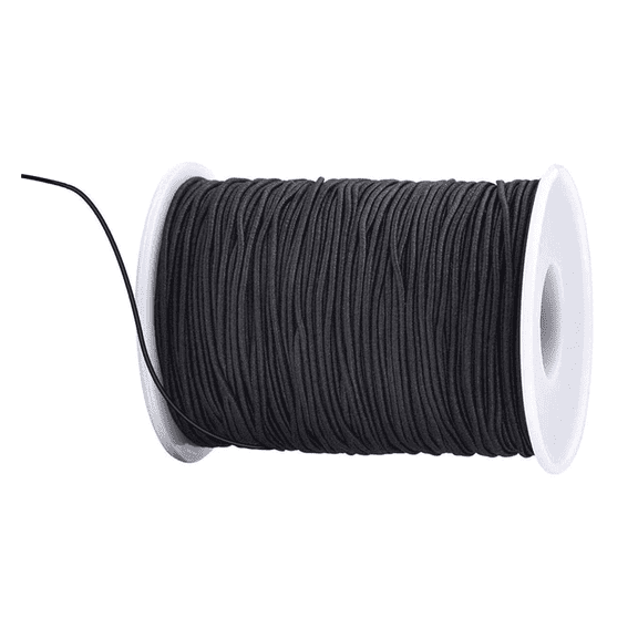 Elastic String, Topboutique Elastic Cord Jewelry Stretchy Bracelet String for Bracelets, Necklace Making, Beading and Sewing (1 mm, 109 yards, Black)