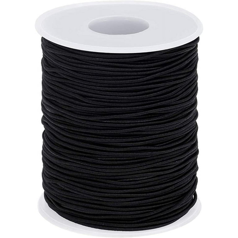 Elastic String for Bracelets, 1.5 mm 100 Yards Sturdy Stretchy Elastic Cord  for Jewelry Making, Necklaces, Beading，1 Rolls ,Black 