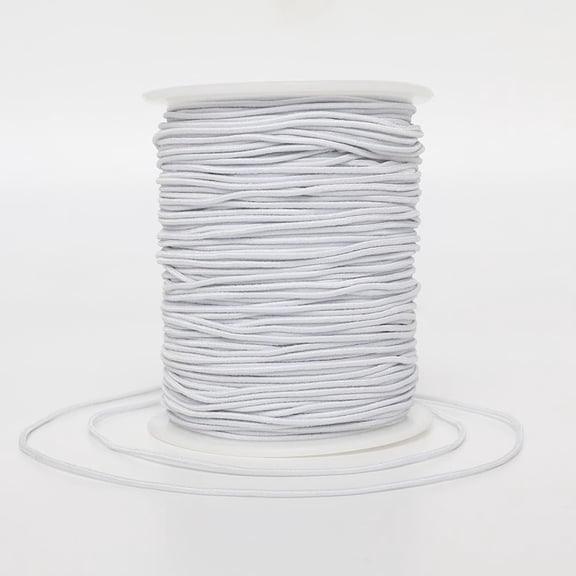 Elastic String for Bracelets, 1 mm x 110 Yards Sturdy Stretchy Elastic Cord for Making, Necklaces, Beading - White