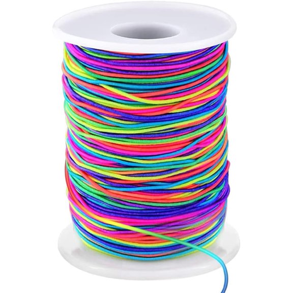 Elastic String for Bracelets, 1mm x 330 Feet Sturdy Rainbow Elastic Cord for Jewelry Making, Necklaces, Beading and Crafts