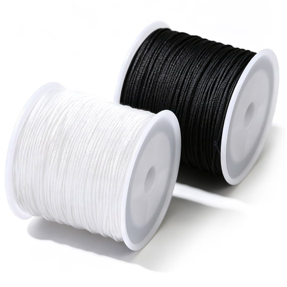 Elastic String for Bracelets 330ft Elastic Cord 1mm for Jewelry Making/Beading/Crafts(Black+White)