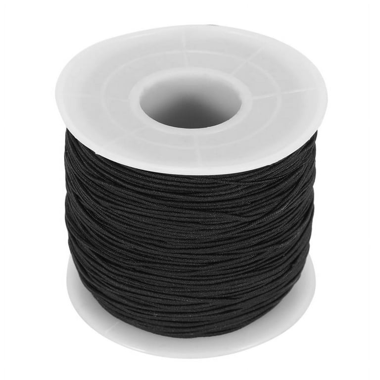 Elastic String for Bracelets, Elastic Cord Jewelry Stretchy Bracelet String  for Bracelets, Necklace Making, Beading and Sewing (Black) 