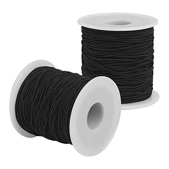 Elastic String for Bracelets Making - Black Elastic Cord 1.2mm Total 109 Yards, for Jewelry Making, Necklaces, Beading