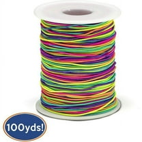 Elastic String for DIY, Elastic Cord Stretchy Bracelet String for Bracelets, Necklace, Beading and Sewing (1 MM, 100 Yards, Rainbow)