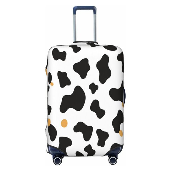 Elastic Suitcase Cover For Luggage Stretchy Travel Suitcase Protector With Top Handle Hole And Side Zipper Access Business Trip Vacation Large Simple Cow Print Pattern, Vector Art Style_2