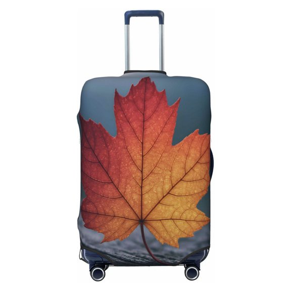 Elastic Suitcase Cover For Luggage Stretchy Travel Suitcase Protector With Top Handle Hole And Side Zipper Access Business Trip Vacation Medium Autumn Leaf Detail