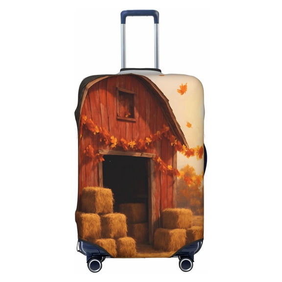 Elastic Suitcase Cover For Luggage Stretchy Travel Suitcase Protector With Top Handle Hole And Side Zipper Access Business Trip Vacation Small Autumn Barn