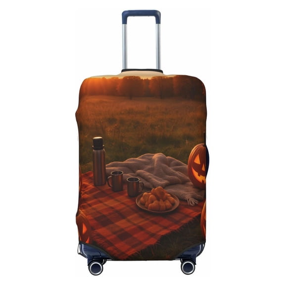 Elastic Suitcase Cover For Luggage Stretchy Travel Suitcase Protector With Top Handle Hole And Side Zipper Access Business Trip Vacation Small Autumn Picnic