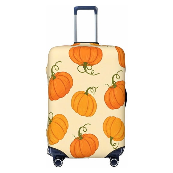 Elastic Suitcase Cover For Luggage Stretchy Travel Suitcase Protector With Top Handle Hole And Side Zipper Access Business Trip Vacation Small Cartoon Fall Pumpkin (9)