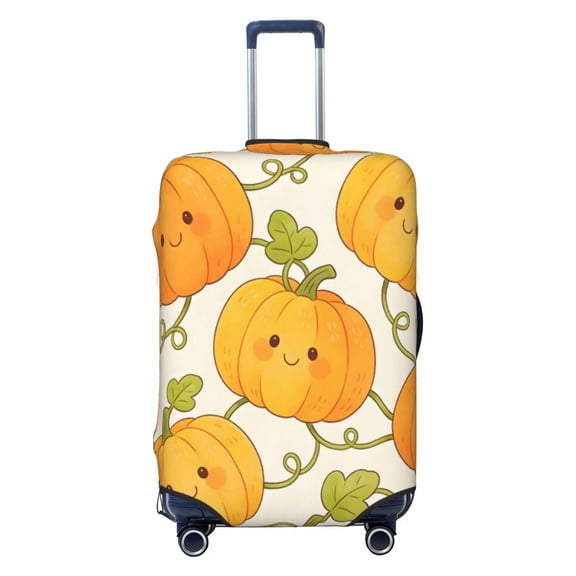 Elastic Suitcase Cover For Luggage Stretchy Travel Suitcase Protector With Top Handle Hole And Side Zipper Access Business Trip Vacation Small Cartoon Fall Pumpkin (2)