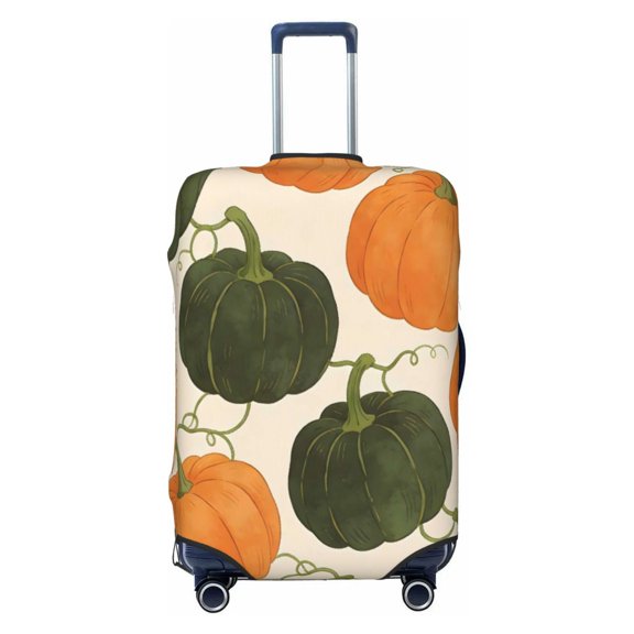 Elastic Suitcase Cover For Luggage Stretchy Travel Suitcase Protector With Top Handle Hole And Side Zipper Access Business Trip Vacation Small Cartoon Fall Pumpkin (8)